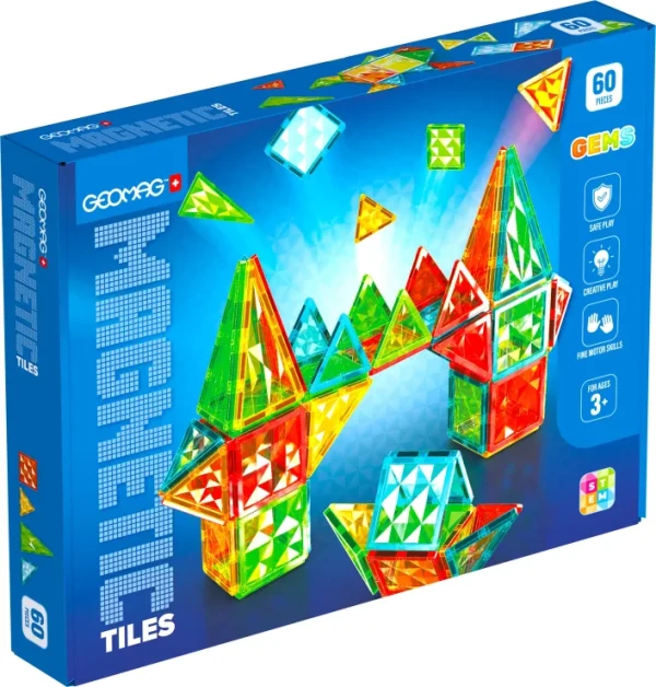 Geomag Magnetic Tiles Gems 60pcs. (PF.224.103.00)
