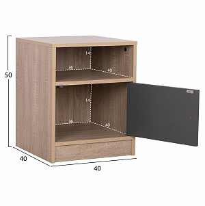B2bmarkt ΚΟΜΟΔΙΝΟ ΜΕΛΑΜΙΝΗΣ MALORY HM2205.04 SONAMA-ΓΚΡΙ 40x40x50