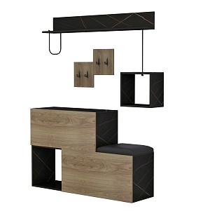 B2bmarkt ΕΠΙΠΛΟ ΕΙΣΟΔΟΥ CERB HM8957.12 ΜΕΛΑΜΙΝΗ ΣΕ ΦΥΣΙΚΟ-ΜΑΥΡΟ ΜΑΡΜΑΡΟ 120x20x72Υεκ.