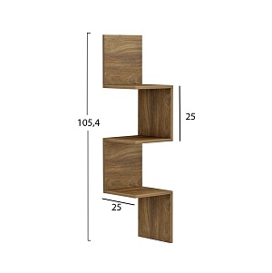 B2bmarkt ΕΠΙΤΟΙΧΙΑ ΓΩΝΙΑΚΗ ΡΑΦΙΕΡΑ ILLUSION HM8935.11 ΜΕΛΑΜΙΝΗ ΣΕ ΣΚΟΥΡΟ ΦΥΣΙΚΟ 25x25x105,4Υεκ.
