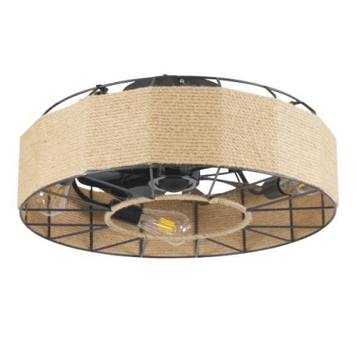 EUROLAMP ΑΝΕΜΙΣΤΗΡΑΣ ΟΡΟΦΗΣ ΜΕ ΝΗΜΑ ΚΑΝΝΑΒΗΣ 4xE27 ΜΕ ΚΟΝΤΡΟΛ Φ55 DC 20W 300-25054