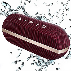 Akai ABTSW-30R Κόκκινο φορητό αδιάβροχο ηχείο Bluetooth με ύφασμα, AWS, TWS και handsfree-20W RMS