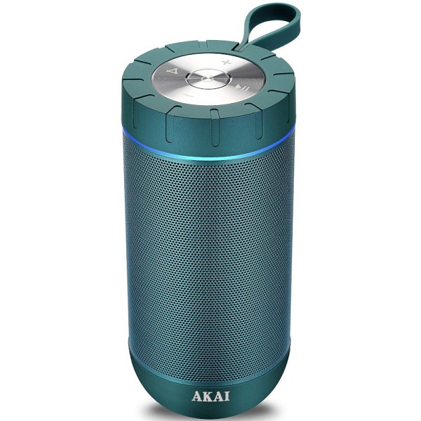 Akai ABTSW-60 Τιρκουάζ φορητό αδιάβροχο ηχείο Bluetooth με ύφασμα, TWS, AWS, Aux-In και handsfree-20W RMS