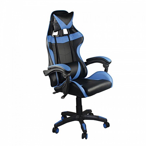 Woodwell BF7850 Gaming Πολυθρόνα Γραφείου Διευθυντή Pu Μαύρο - Μπλε Ε-00023034 ΕΟ582,2